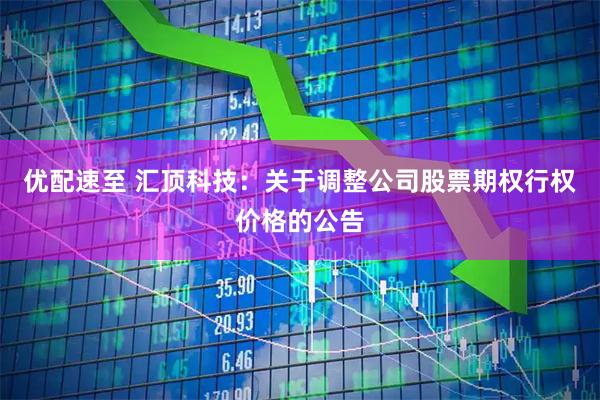 优配速至 汇顶科技：关于调整公司股票期权行权价格的公告