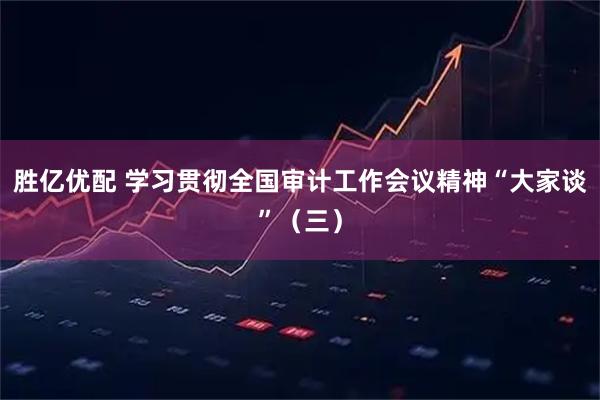 胜亿优配 学习贯彻全国审计工作会议精神“大家谈”（三）